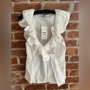 Bebe Ruffle button blouse